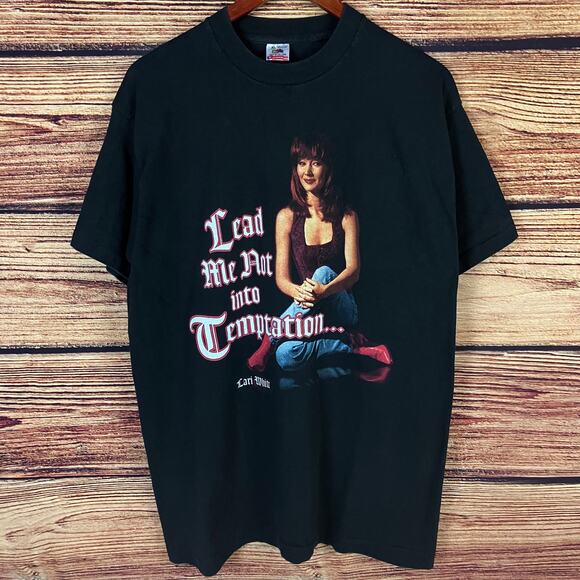 Vintage 1990s Lari White Lead Me Not Into Temptation T-shirt - Picture 3 of 9